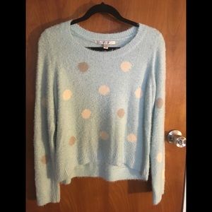 Lauren Conrad Blue Polka-Dot Sweater